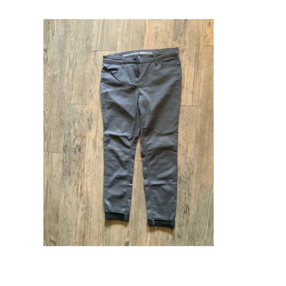 Joe Boxer Push-Up Skinny Pants Womens 11 Charcoal Gray Mid Rise Stretch Twill